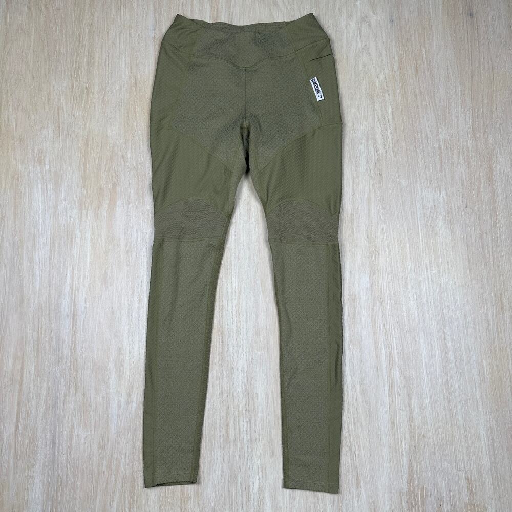Gymshark Khaki Green True Texture Washed High Waist Workout Fitness Leggings SM